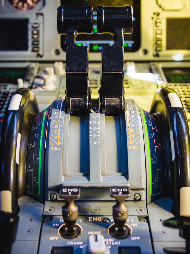 Flugsimulator Schubhebel